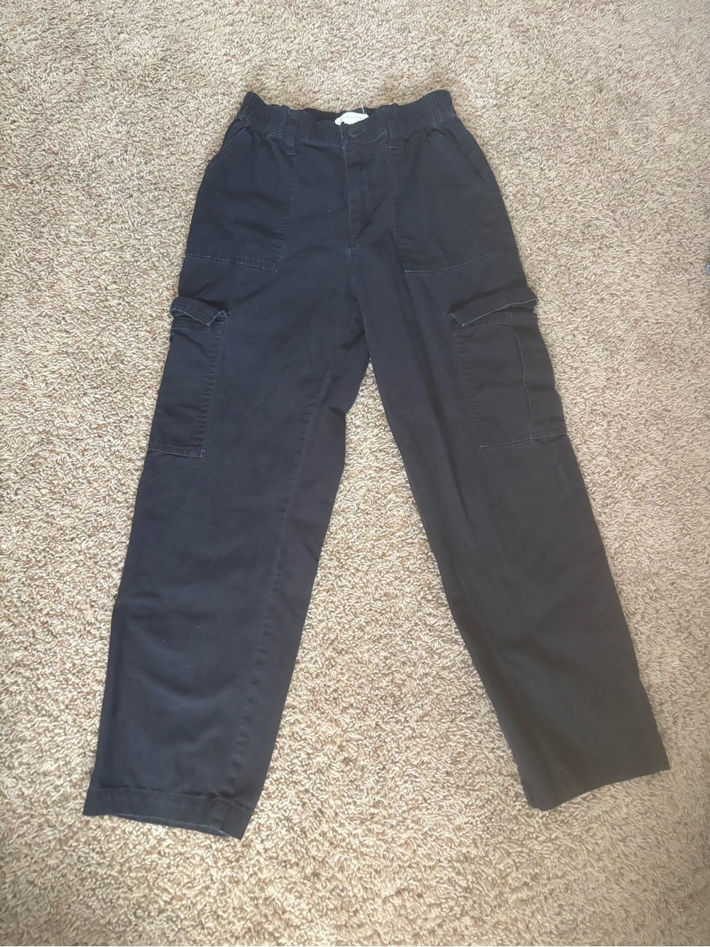 Aeropostale Men's Black Cargo Pants with Side Pockets